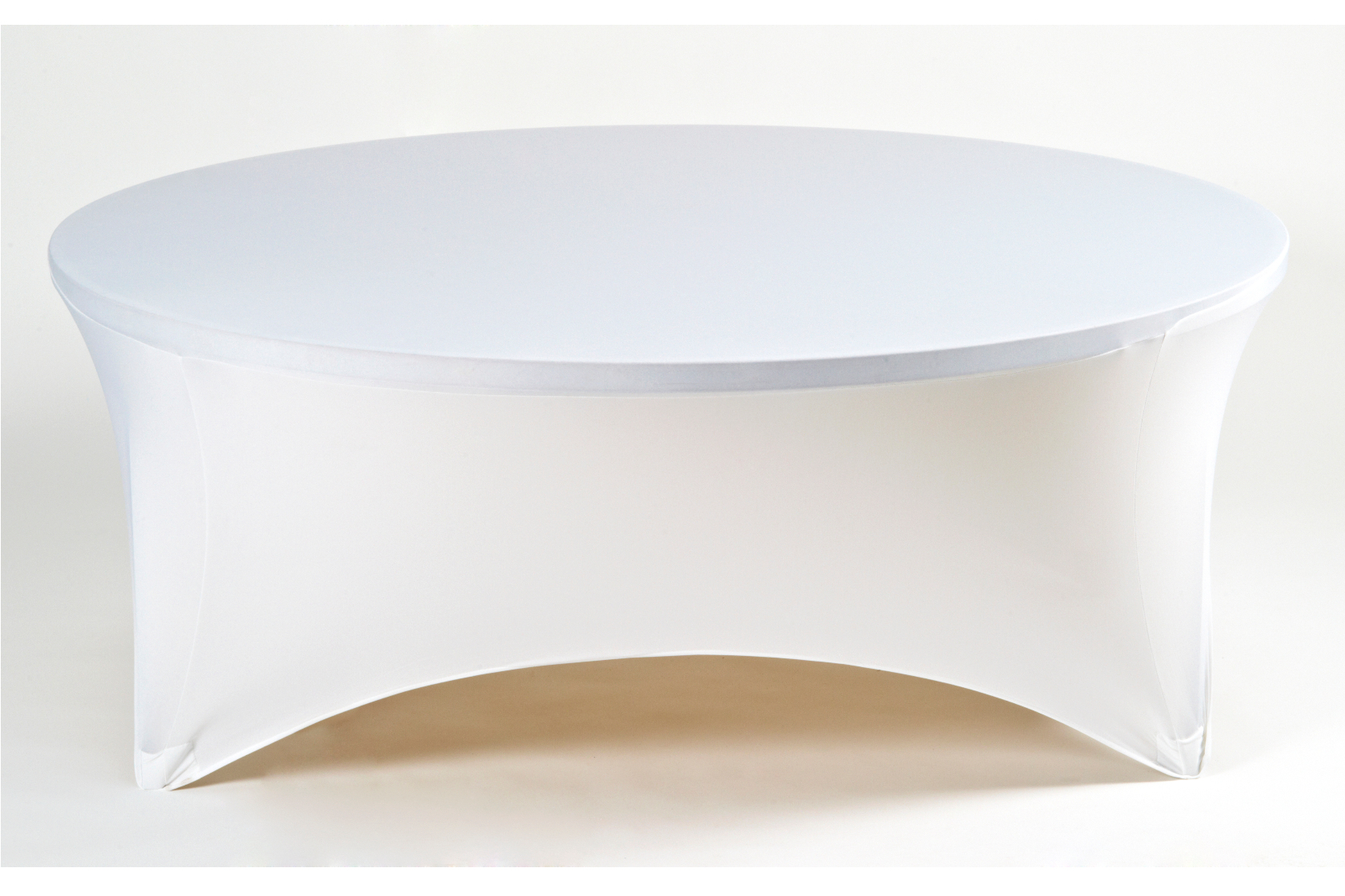 WEISSE SPANDEX RUNDTISCHHUSSE MIT WEISSEM OBERTEIL