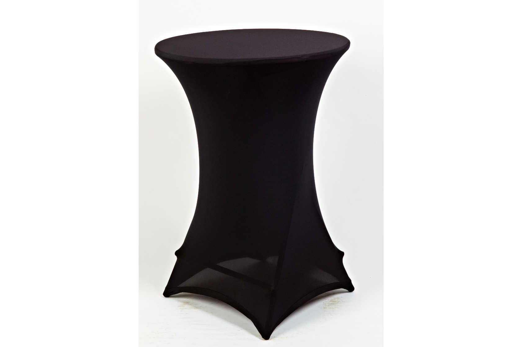 SCHWARZE SPANDEX TISCHHUSSE MIT SCHWARZEM OBERTEIL 