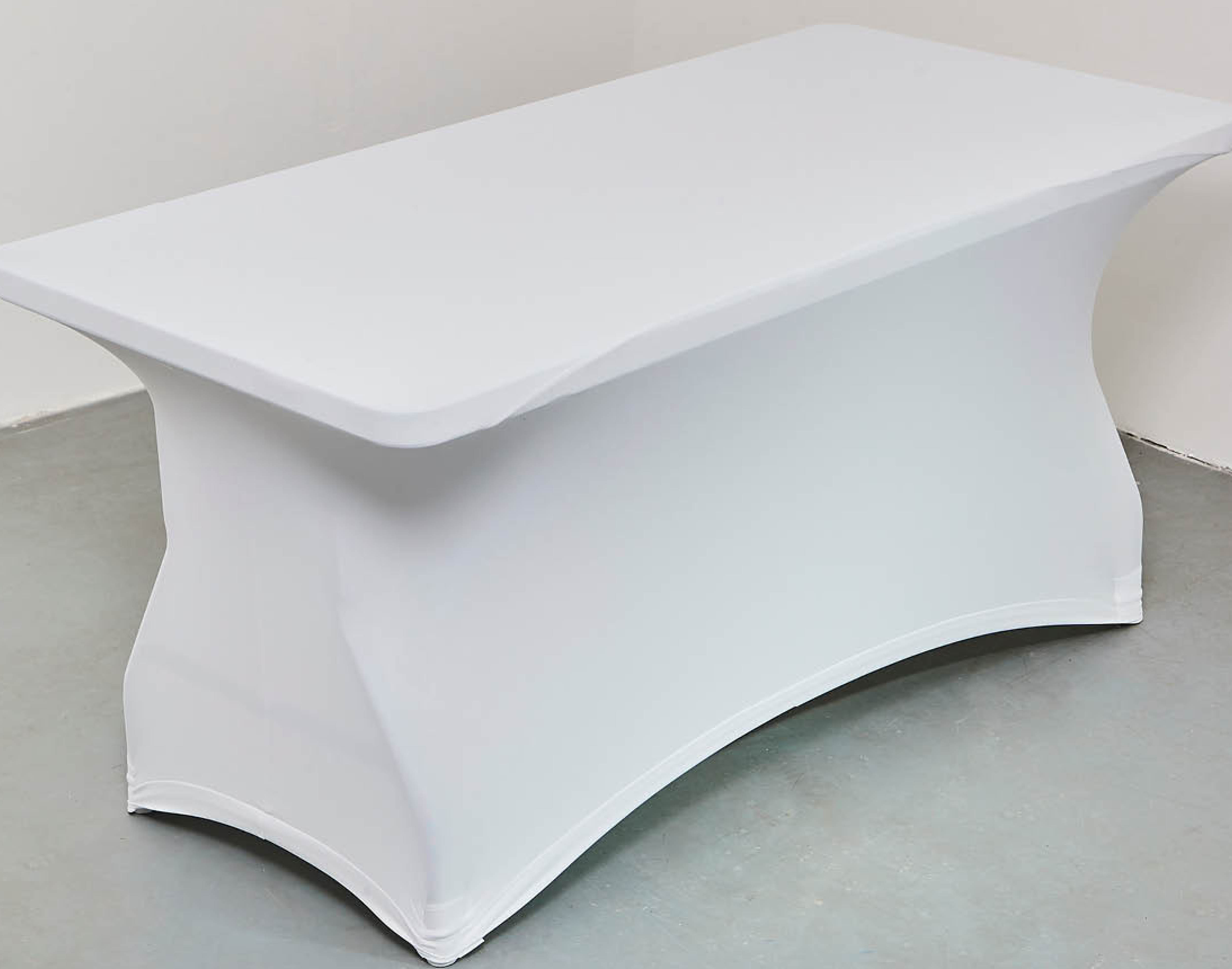 WEISSE SPANDEX TISCHHUSSE 183*76CM